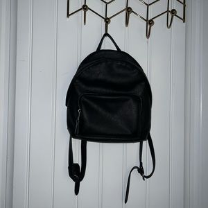 Universal Threads Faux Leather Mini Dome Black Backpack With Adjustable Straps
